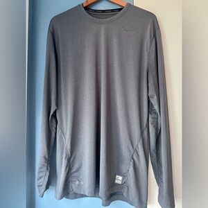 Nike Pro Heather Gray Fitted Shirt